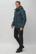 Купить Куртка спортивная мужская с капюшоном темно-синего цвета 62176TS, фото 4