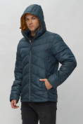 Купить Куртка спортивная мужская с капюшоном темно-синего цвета 62176TS, фото 7