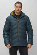 Купить Куртка спортивная мужская с капюшоном темно-синего цвета 62176TS, фото 8