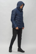 Купить Куртка спортивная мужская с капюшоном темно-синего цвета 62177TS, фото 7