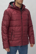 Купить Куртка спортивная мужская с капюшоном бордового цвета 62179Bo, фото 13