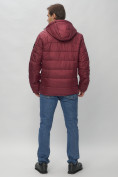 Купить Куртка спортивная мужская с капюшоном бордового цвета 62179Bo, фото 5