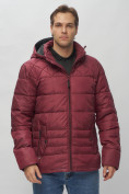 Купить Куртка спортивная мужская с капюшоном бордового цвета 62179Bo, фото 8