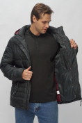 Купить Куртка спортивная мужская с капюшоном черного цвета 62179Ch, фото 12