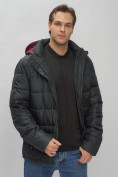 Купить Куртка спортивная мужская с капюшоном черного цвета 62179Ch, фото 13