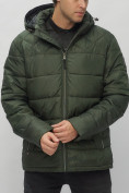 Купить Куртка спортивная мужская с капюшоном цвета хаки 62179Kh, фото 10