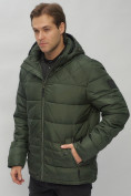 Купить Куртка спортивная мужская с капюшоном цвета хаки 62179Kh, фото 11