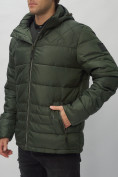 Купить Куртка спортивная мужская с капюшоном цвета хаки 62179Kh, фото 13