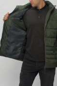 Купить Куртка спортивная мужская с капюшоном цвета хаки 62179Kh, фото 18