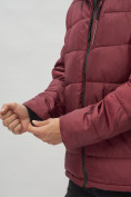 Купить Куртка спортивная мужская с капюшоном бордового цвета 62186Bo, фото 13