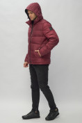 Купить Куртка спортивная мужская с капюшоном бордового цвета 62186Bo, фото 7