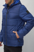 Купить Куртка спортивная мужская с капюшоном синего цвета 62186S, фото 15