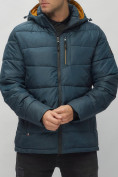 Купить Куртка спортивная мужская с капюшоном темно-синего цвета 62186TS, фото 10
