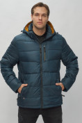 Купить Куртка спортивная мужская с капюшоном темно-синего цвета 62186TS, фото 11