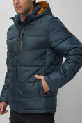 Купить Куртка спортивная мужская с капюшоном темно-синего цвета 62186TS, фото 13