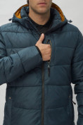 Купить Куртка спортивная мужская с капюшоном темно-синего цвета 62186TS, фото 15