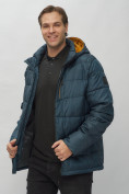 Купить Куртка спортивная мужская с капюшоном темно-синего цвета 62186TS, фото 19