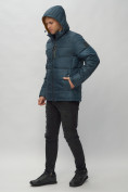 Купить Куртка спортивная мужская с капюшоном темно-синего цвета 62186TS, фото 9