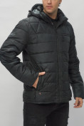Купить Куртка спортивная мужская с капюшоном черного цвета 62187Ch, фото 10