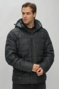 Купить Куртка спортивная мужская с капюшоном черного цвета 62187Ch, фото 12