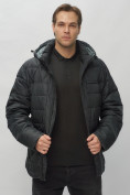Купить Куртка спортивная мужская с капюшоном черного цвета 62187Ch, фото 15