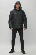Купить Куртка спортивная мужская с капюшоном черного цвета 62187Ch, фото 7