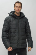 Купить Куртка спортивная мужская с капюшоном черного цвета 62187Ch, фото 8