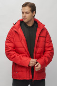 Купить Куртка спортивная мужская с капюшоном красного цвета 62187Kr, фото 17