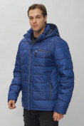 Купить Куртка спортивная мужская с капюшоном синего цвета 62187S, фото 12
