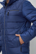 Купить Куртка спортивная мужская с капюшоном синего цвета 62187S, фото 16