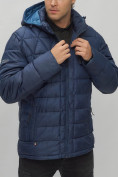 Купить Куртка спортивная мужская с капюшоном темно-синего цвета 62187TS, фото 12