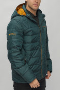 Купить Куртка спортивная мужская с капюшоном темно-зеленого цвета 62187TZ, фото 12