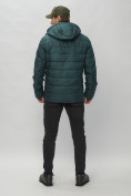 Купить Куртка спортивная мужская с капюшоном темно-зеленого цвета 62187TZ, фото 4