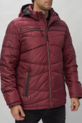 Купить Куртка спортивная мужская с капюшоном бордового цвета 62188Bo, фото 14
