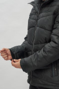 Купить Куртка спортивная мужская с капюшоном черного цвета 62188Ch, фото 12