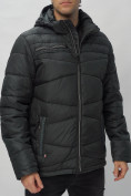 Купить Куртка спортивная мужская с капюшоном черного цвета 62188Ch, фото 13