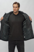 Купить Куртка спортивная мужская с капюшоном черного цвета 62188Ch, фото 14