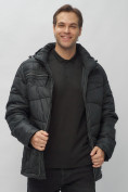 Купить Куртка спортивная мужская с капюшоном черного цвета 62188Ch, фото 15
