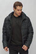 Купить Куртка спортивная мужская с капюшоном черного цвета 62188Ch, фото 16