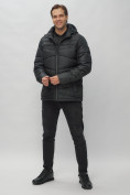 Купить Куртка спортивная мужская с капюшоном черного цвета 62188Ch, фото 2