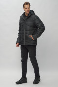Купить Куртка спортивная мужская с капюшоном черного цвета 62188Ch, фото 3