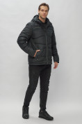 Купить Куртка спортивная мужская с капюшоном черного цвета 62188Ch, фото 4