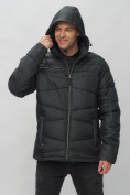 Купить Куртка спортивная мужская с капюшоном черного цвета 62188Ch, фото 7