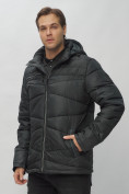 Купить Куртка спортивная мужская с капюшоном черного цвета 62188Ch, фото 8