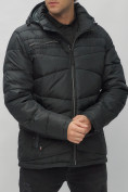 Купить Куртка спортивная мужская с капюшоном черного цвета 62188Ch, фото 9