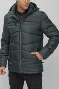 Купить Куртка спортивная мужская с капюшоном темно-серого цвета 62188TC, фото 11