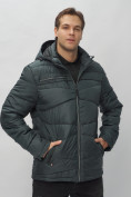 Купить Куртка спортивная мужская с капюшоном темно-серого цвета 62188TC, фото 12