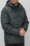 Купить Куртка спортивная мужская с капюшоном темно-серого цвета 62188TC, фото 13