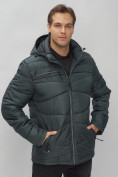 Купить Куртка спортивная мужская с капюшоном темно-серого цвета 62188TC, фото 15