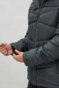 Купить Куртка спортивная мужская с капюшоном темно-серого цвета 62188TC, фото 18